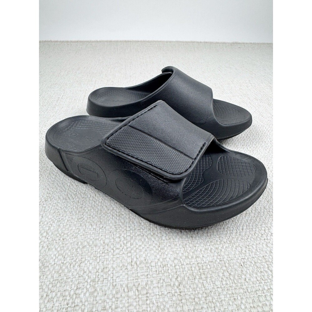 OOFOS OOAHH Sport Flex Slides Women’s Size 6 Black Recovery Sandals